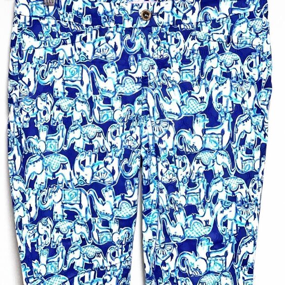 Lilly Pulitzer Kelly Ankle Pants Elephant Print Womens Sz 2 - Picture 3 of 6